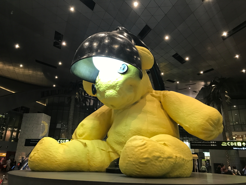 卡塔尔机场的熊